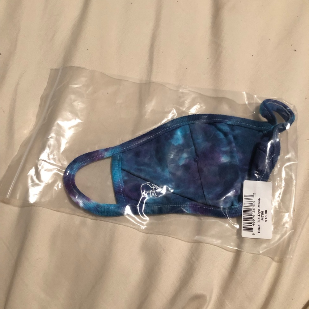 Ivory Ella blue tie dye face mask